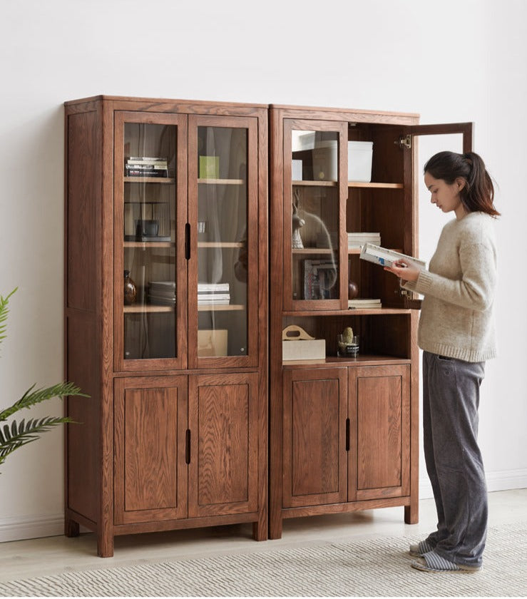 Bookcase combination Oak solid wood"