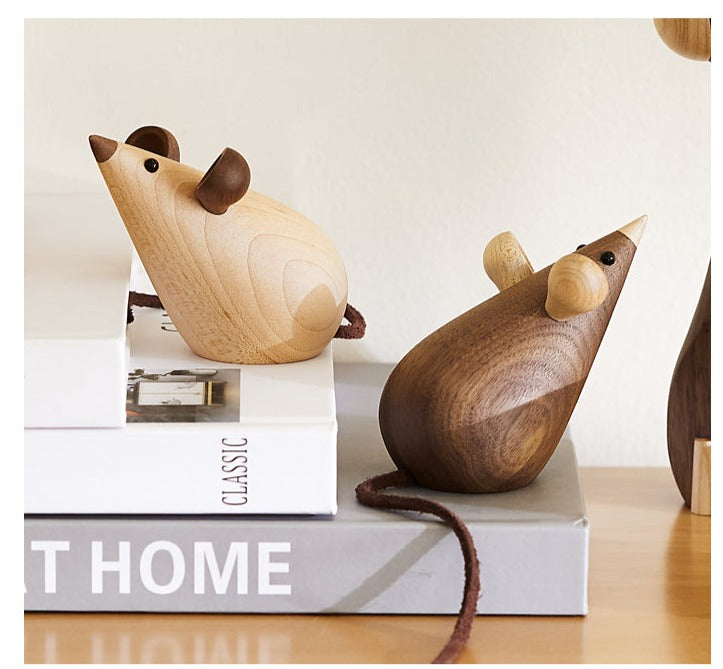 Cat and mouse home cute animal wood decoration"