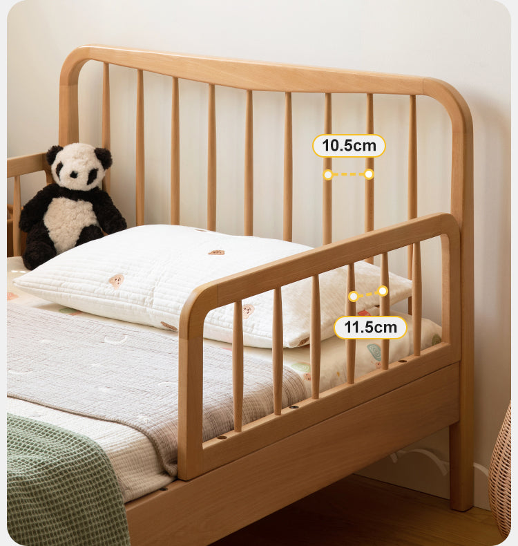 Retractable Montessori bed With Rails Oak solid wood")