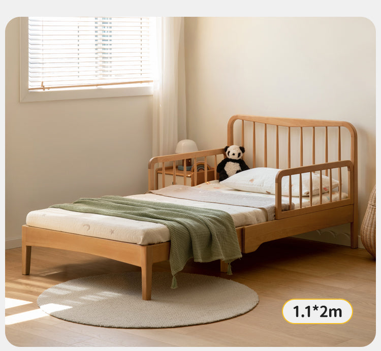 Retractable Montessori bed With Rails Oak solid wood")