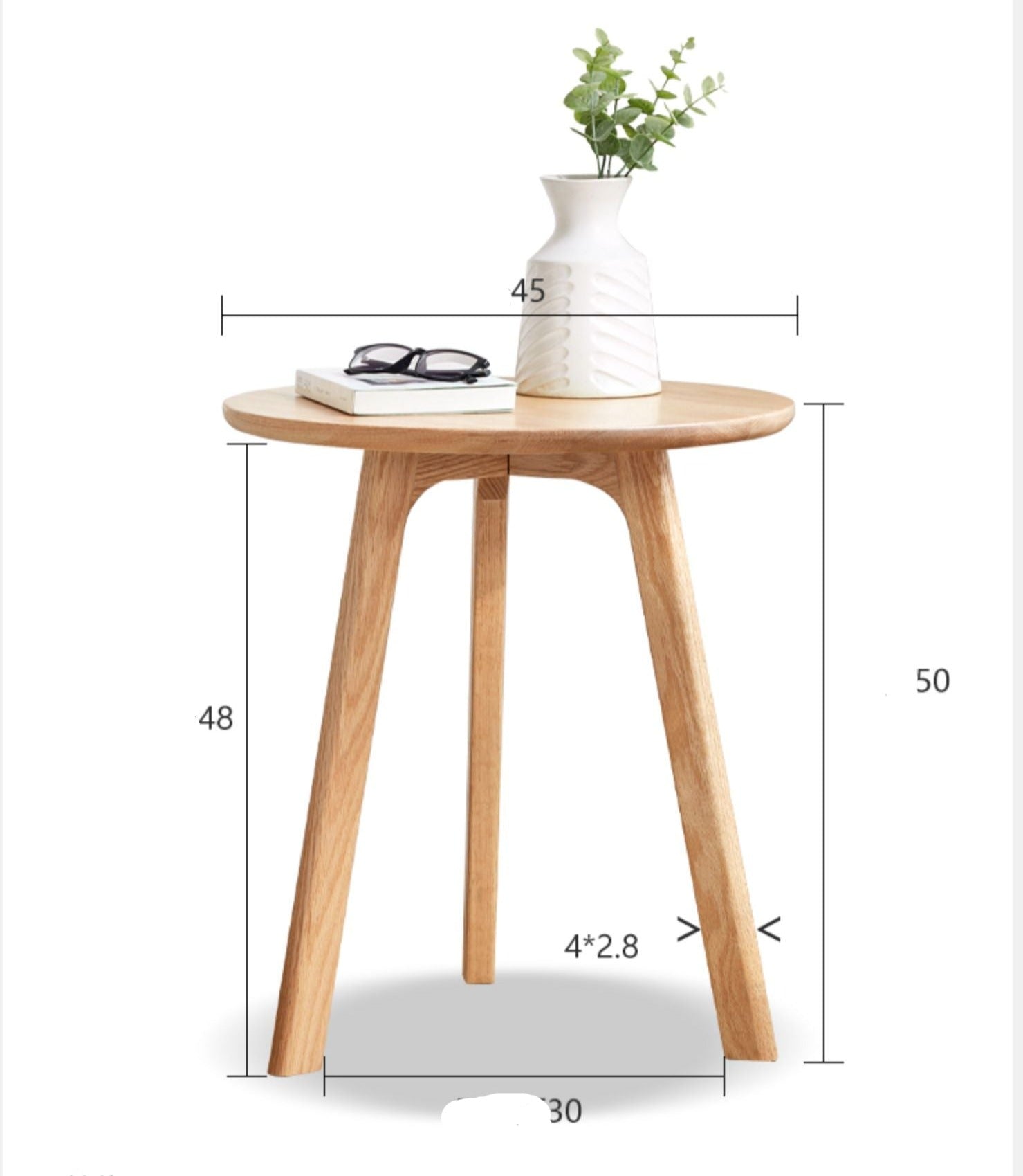 Side table Oak solid wood_