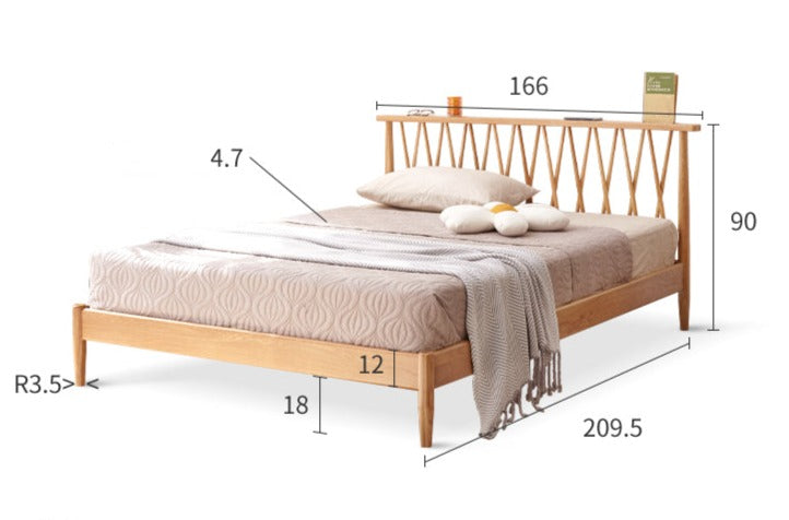 Windsor bed oak solid wood