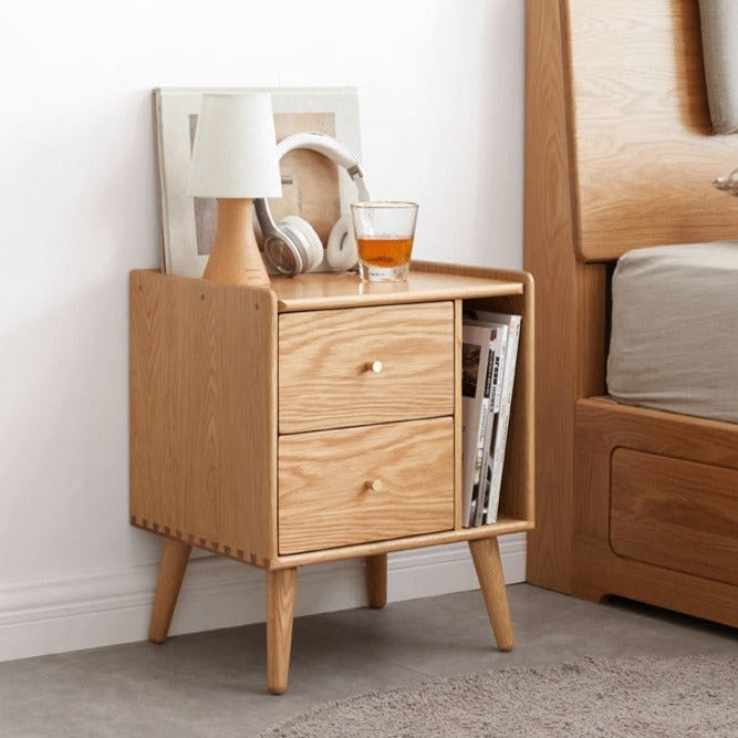 Oak solid wood Nightstand storage cabinet )