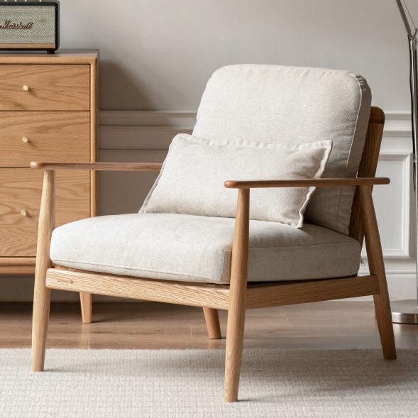 Oak Solid Wood Scandinavian Casual armChair