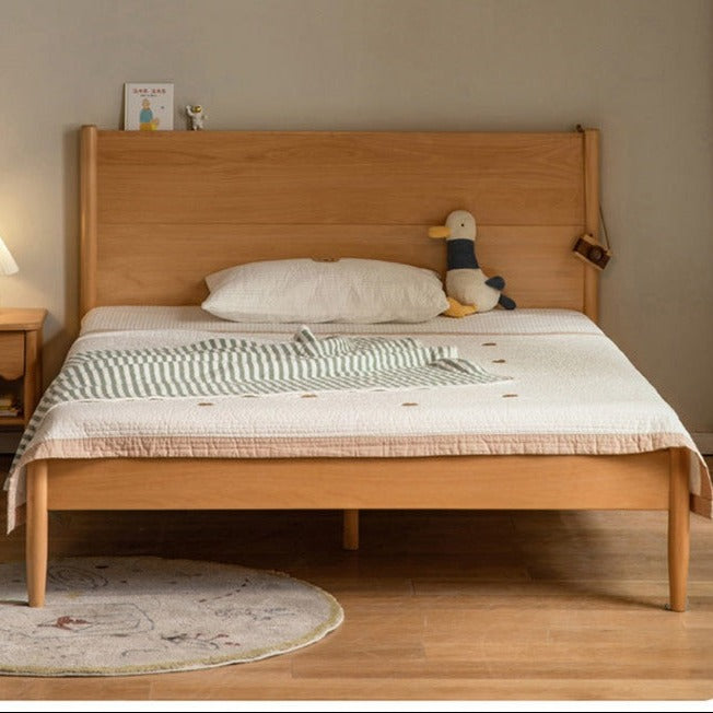 Bed simple boys and girls Beech solid wood")