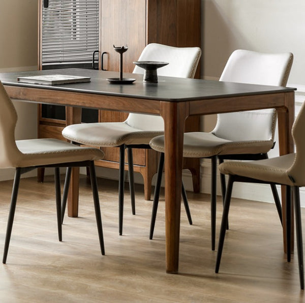 solid wood dining table black walnut Nordic dining table simple modern ...