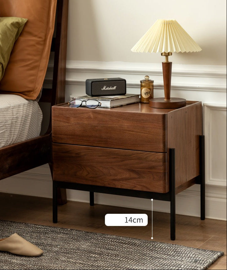 Black Walnut Solid Wood Nightstand