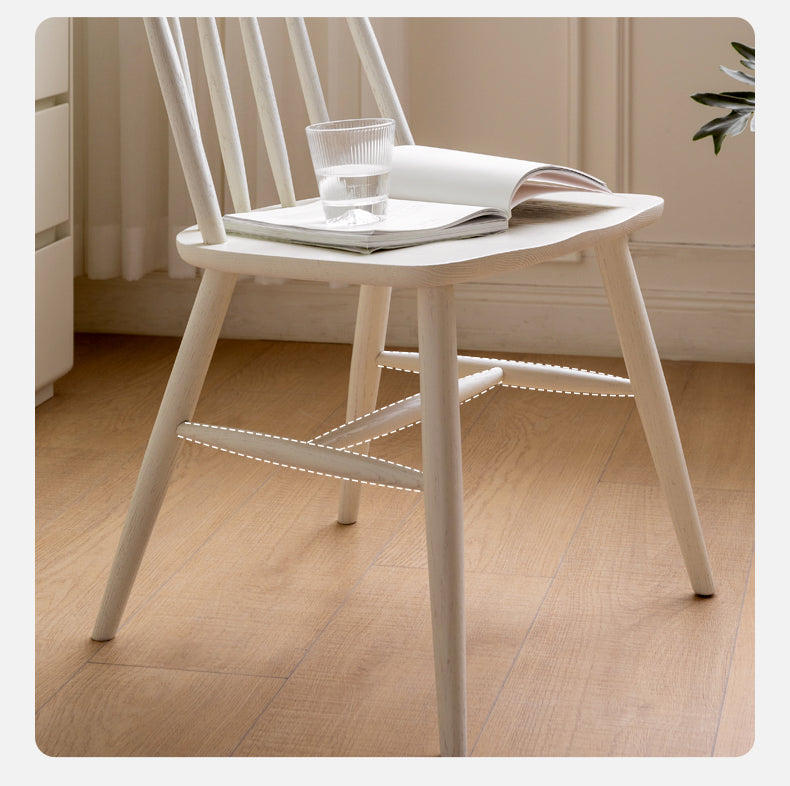 2 pcs set-Cream wind Windsor Chair Oak solid wood-