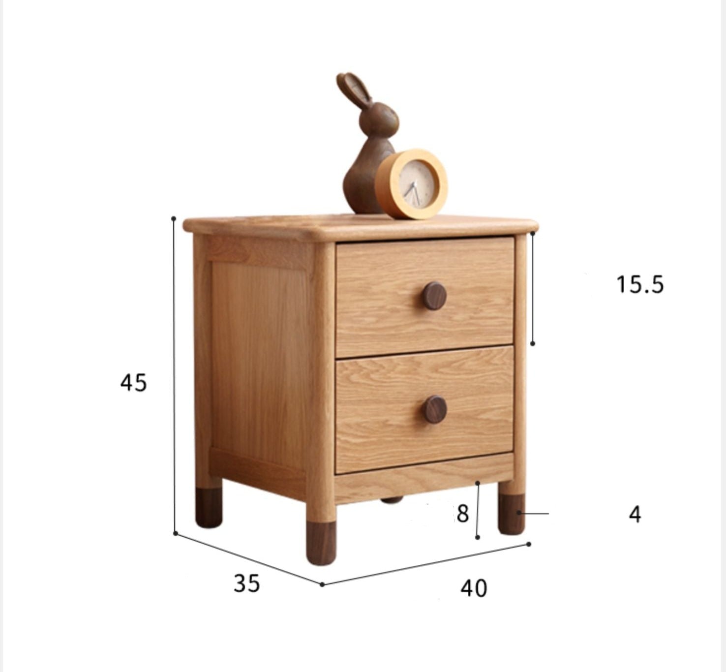 Nightstand two-drawer Oak solid wood"