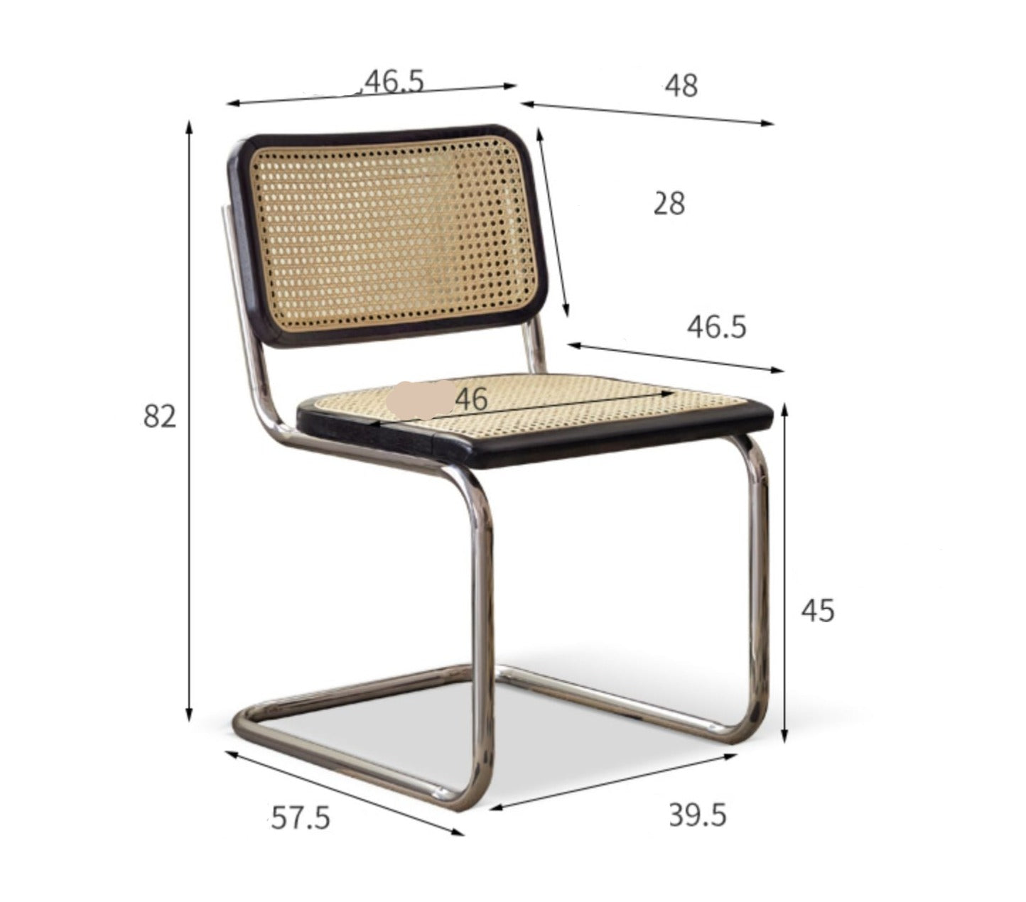 2 pcs set-Suspension Rattan Oak chair-