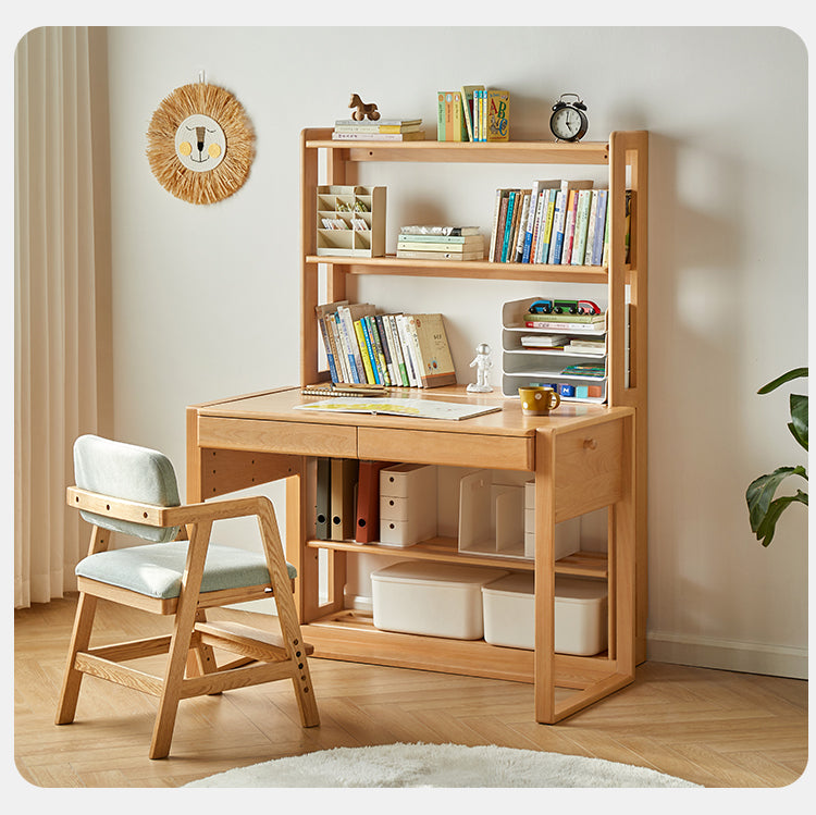 Floor-to-ceiling bookshelf, toy storage Beech, Oak solid wood*