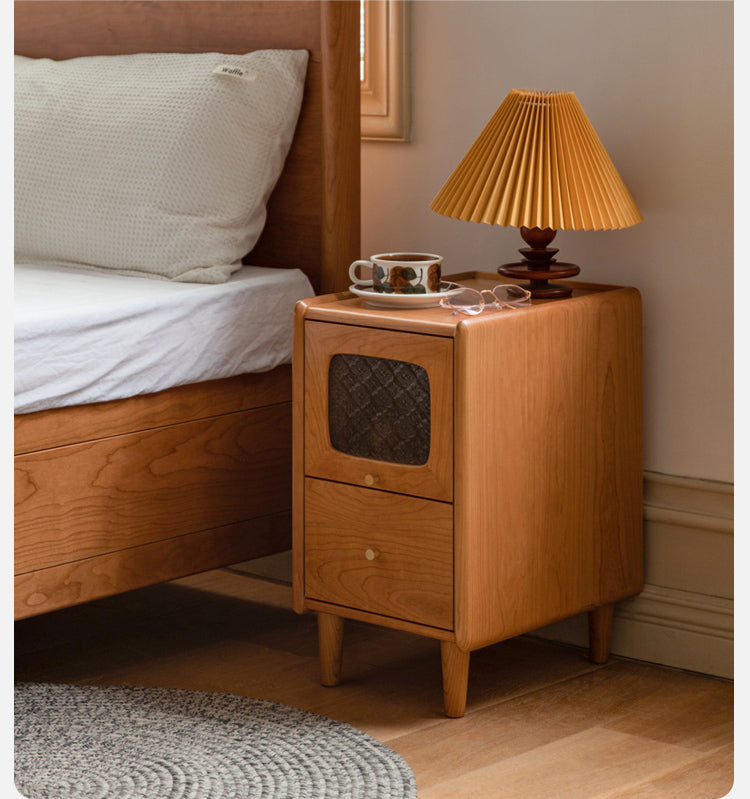 Cherry wood shop bedside cabinets