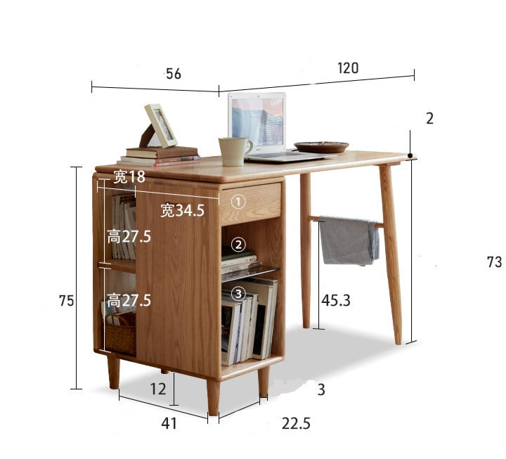 Double Office desk Oak solid wood"