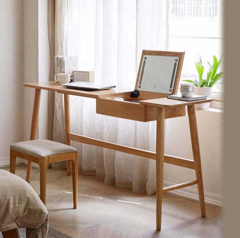 Office desk and Dressing tables 2-in-1 Oak solid wood"