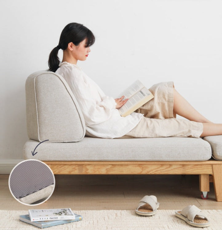 Sitting-bed foldable sofa Oak solid wood-