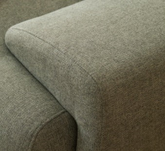 Modern corner fabric sofa with high back, frame- Russian larch+
