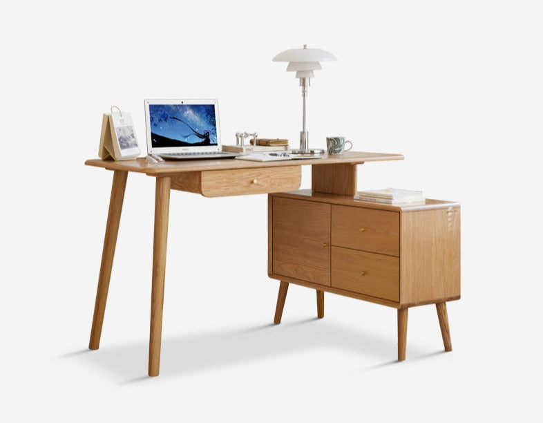 Telescopic office desk Oak solid wood-