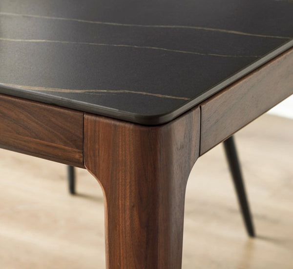 solid wood dining table black walnut Nordic dining table simple modern ...
