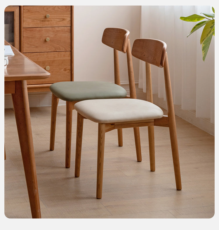 2 pcs set- Dining upholstered chair classic Сherry wood-