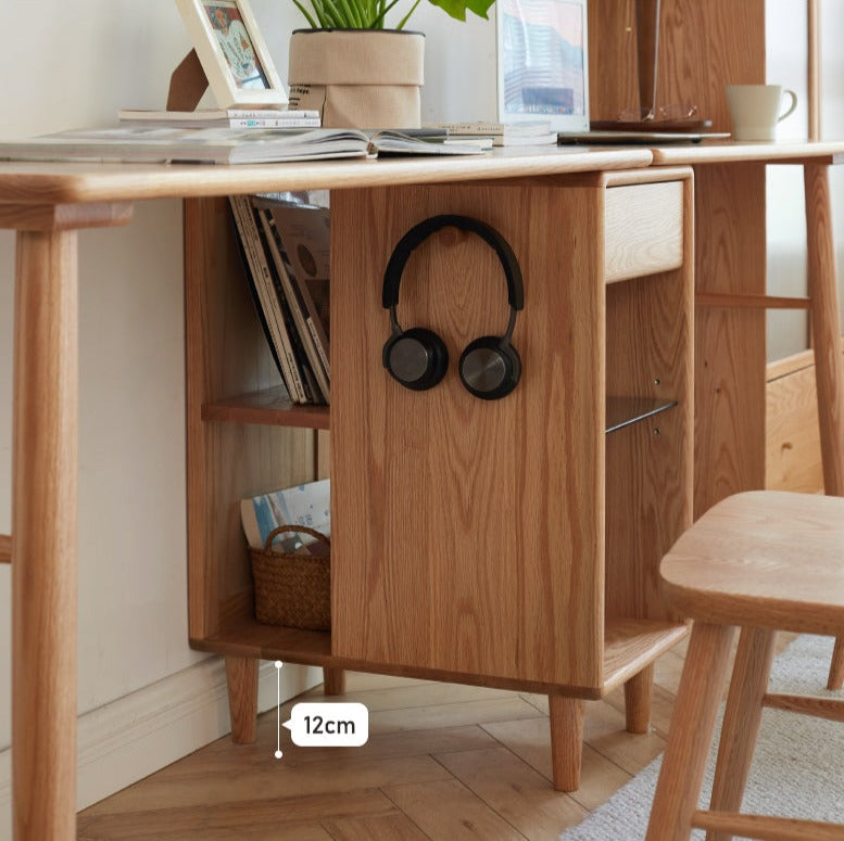 Double Office desk Oak solid wood-