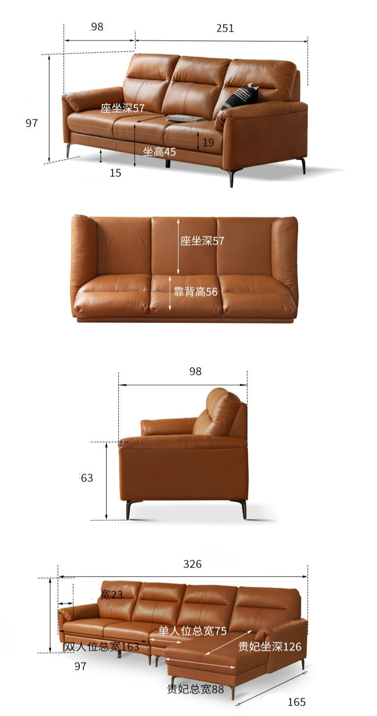 Luxury first layer cowhide sofa)
