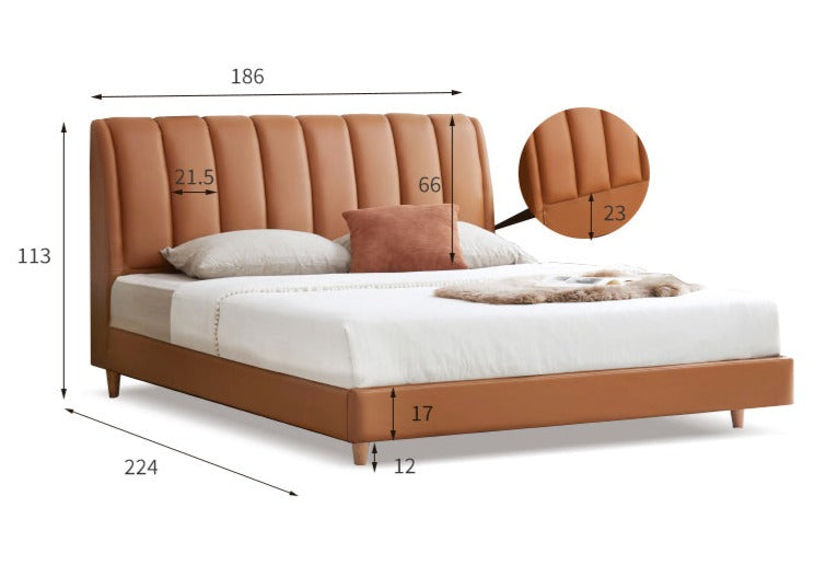 Cow leather bed