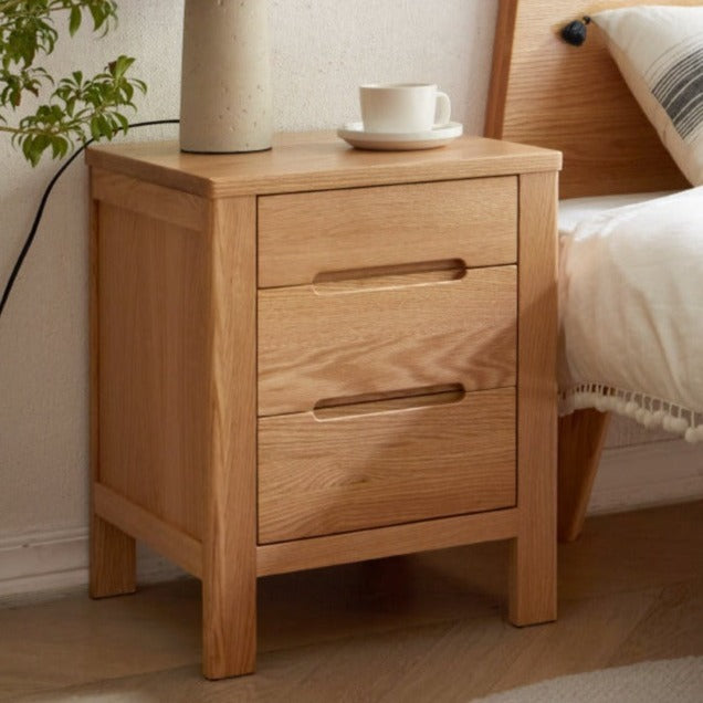 Nightstand  three drawer Oak solid wood"