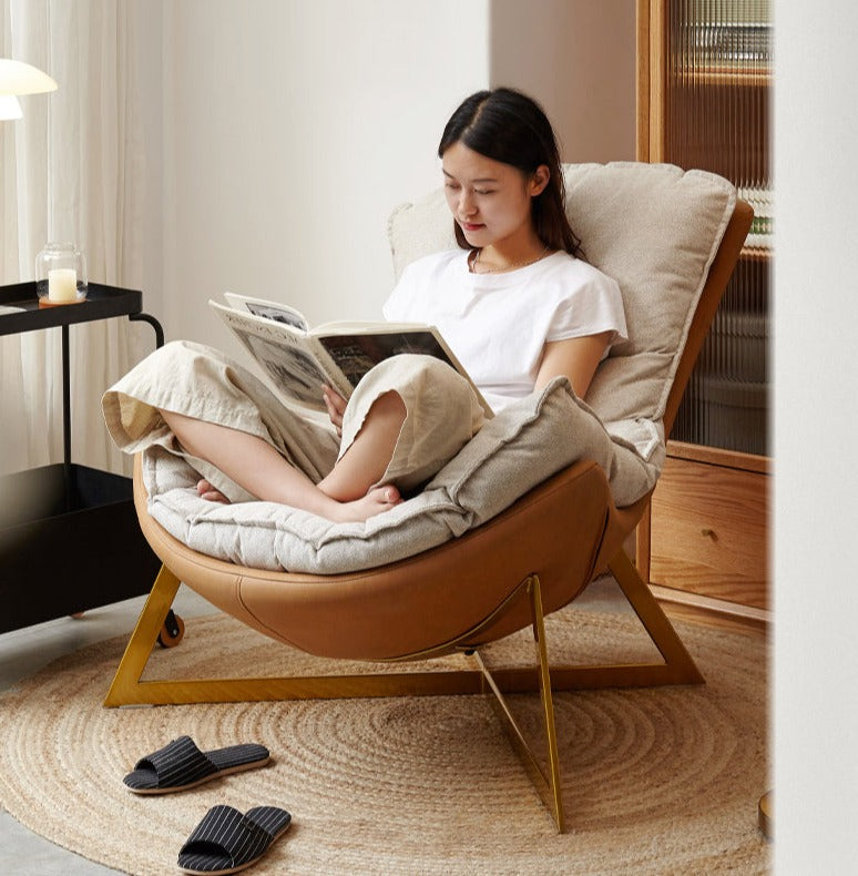Lounge  Eggshell armchair Leather Technology cloth)