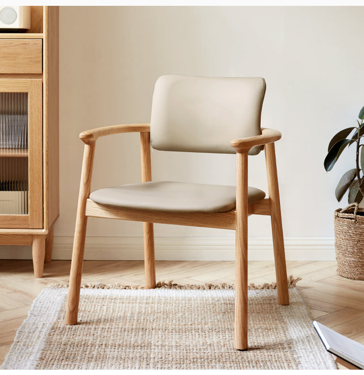Oak solid wood leisure armchair)
