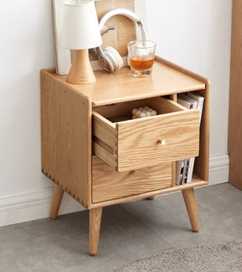 Nightstand storage cabinet Oak solid wood"