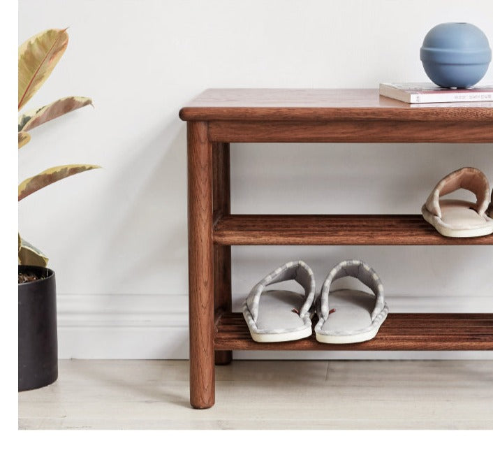 Shoe Storage Bench Oak solid wood-