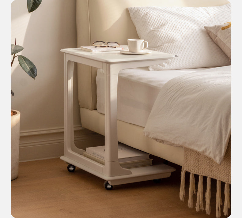 Mobile side table Birch solid wood"