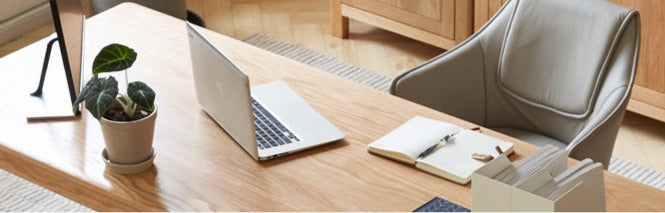 Long office desk Oak solid wood"