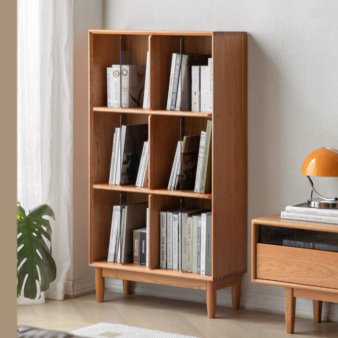 Cherry, Oak Solid Wood Bookshelf Lattice Cabinet