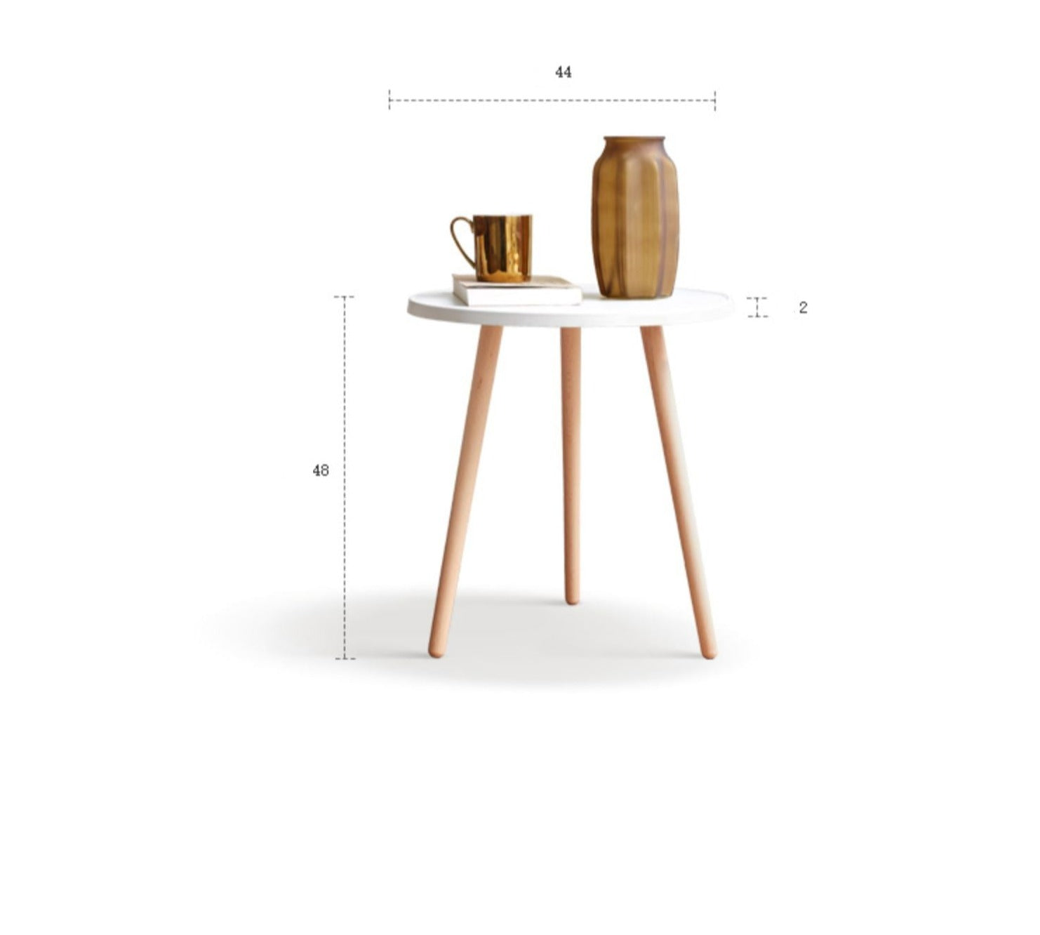 Ash solid wood side table-