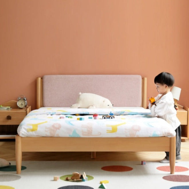 Beech solid wood kids soft bed for boys and girls"