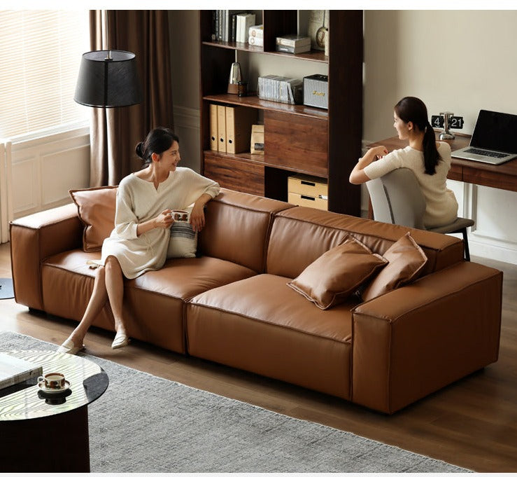 First Layer Cowhide Leather Sofa)