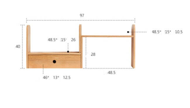Table shelves Oak solid wood