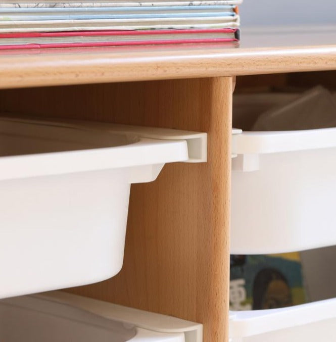 Multi-functional car cabinet bookshelf storage Beech solid wood"