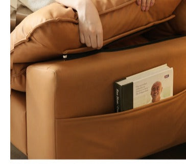 Technology fabric sofa with adjustable headrest+