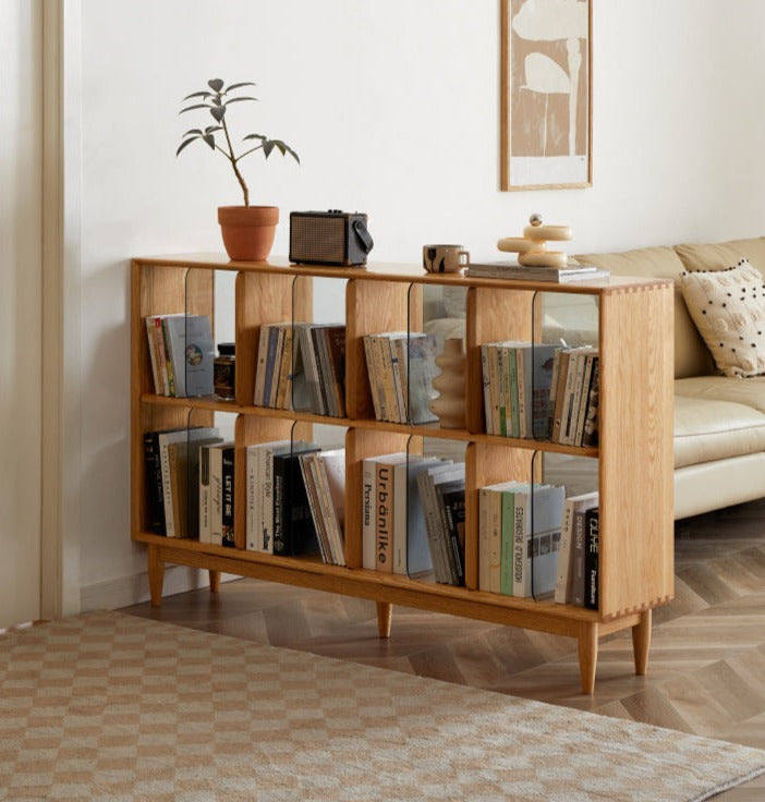 Mid century deals modern low bookshelf