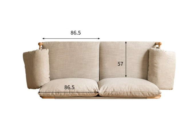 Oak solid wood fabric sofa-