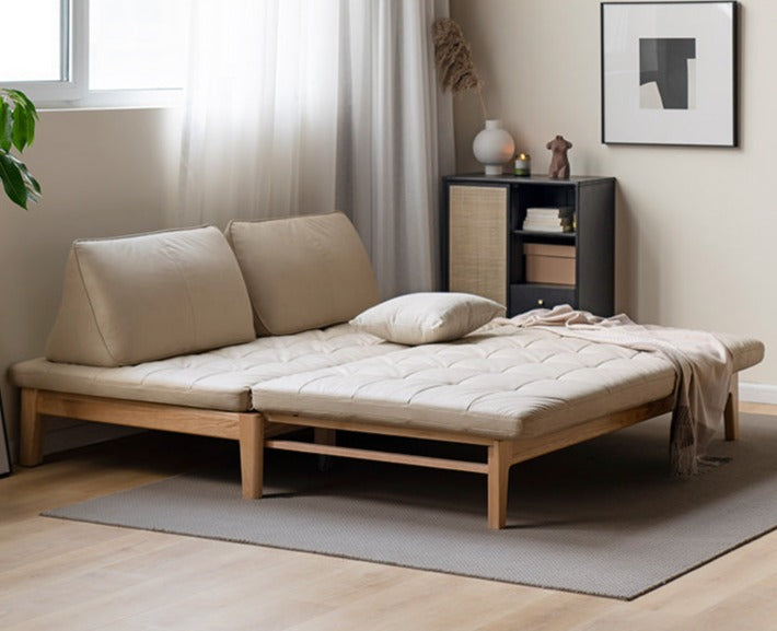 Oak solid wood technology fabric Sleeper sofa