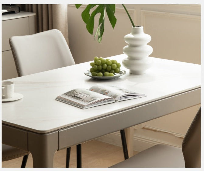 Light luxury slate dining table Poplar solid wood"