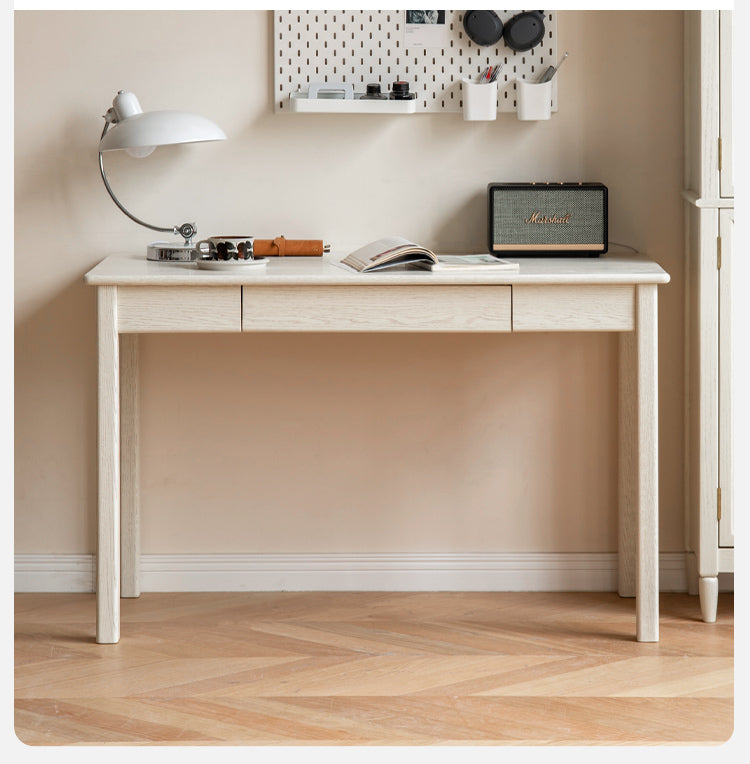 Cream style Office desk Oak solid wood"