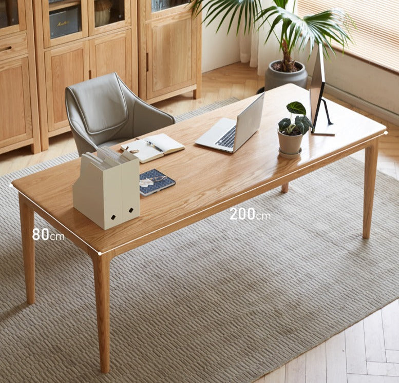 Long office desk Oak solid wood"