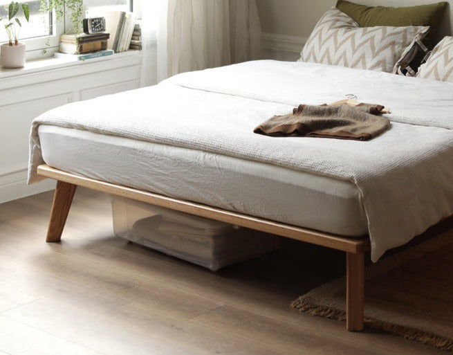 Oak solid wood tatami bed no headboard+