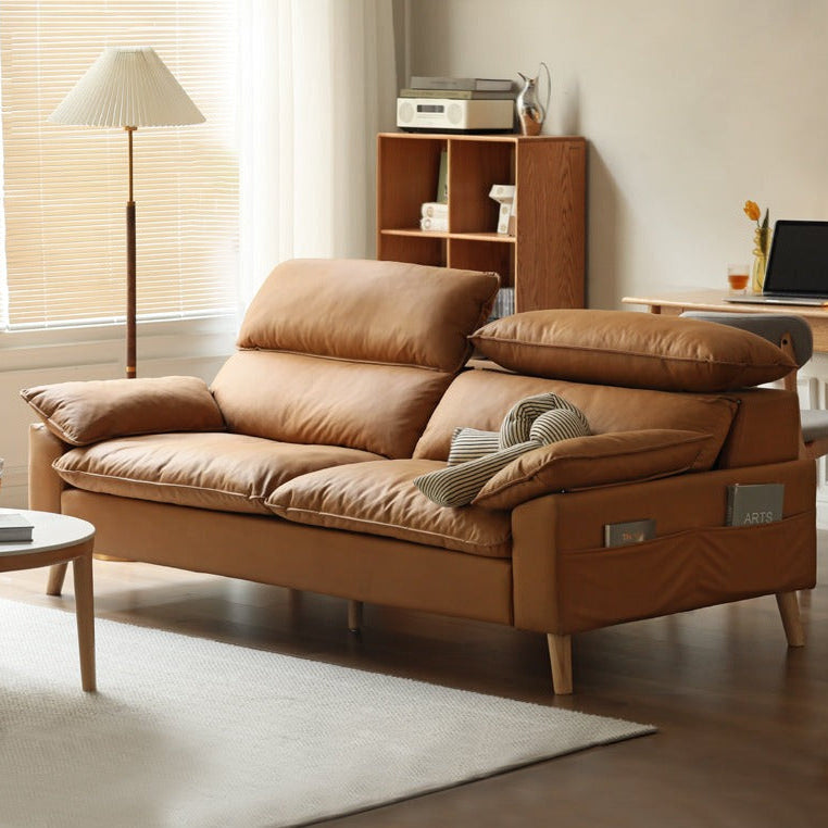 Technology Fabric Sofa with Adjustable Headrest.