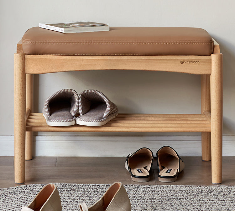 Shoe Storage Bench, Cherry wood, Oak solid wood"+