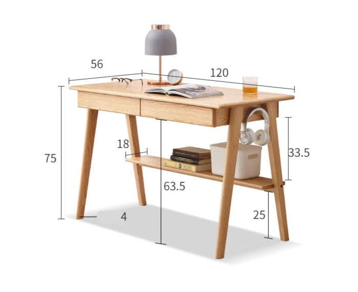 Office desk Oak solid wood bottom divider"